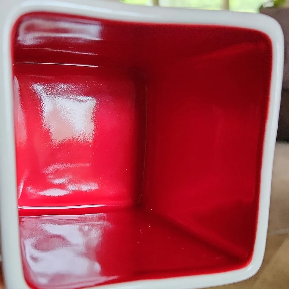 Rae Dunn White and Red Pencil Holder